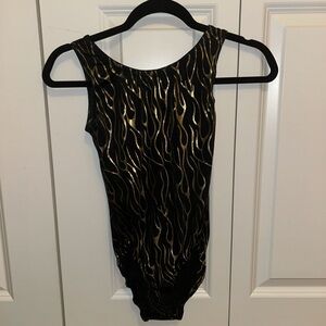 Small Black & Gold Gymnastics Leotard